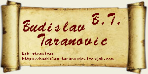 Budislav Taranović vizit kartica